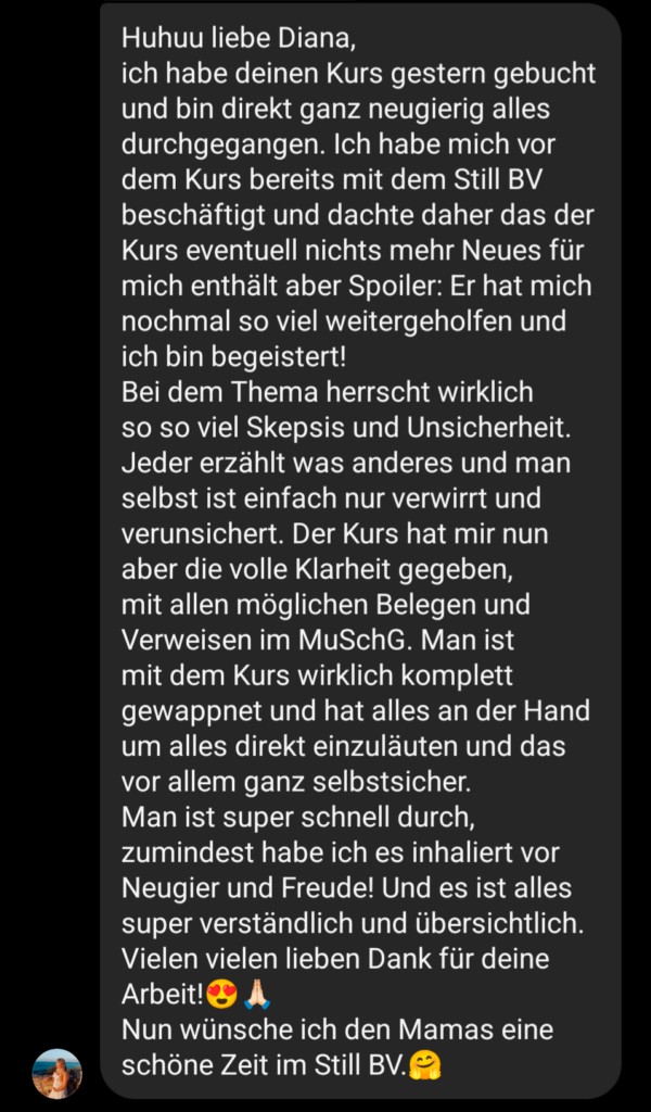 Feedback Still Beschäftigungsverbot